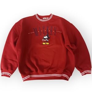 Disney Store Red Mickey  Mouse Crewneck Sweater